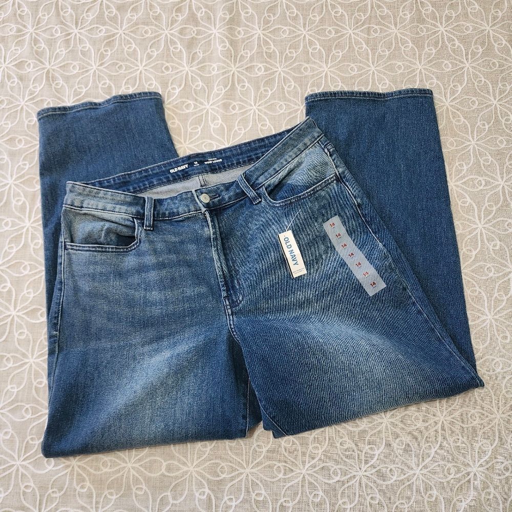 Old Navy High Rise Wow Loose Jeans 14 Short / Petite NWT